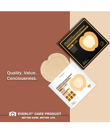 EVERLIT Sacrum Silicone Foam Dressing 9x9 inch - Pack of 5 | Absorbent & Waterproof Sacral Bandage for Bed Sores & Pressure Ulcers - Buy Online on GoSupps.com