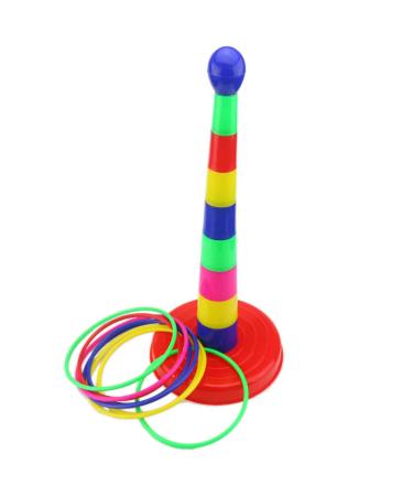 Ogrmar 18" Colorful Plastic Sport Ring Toss Game Set for Kids
