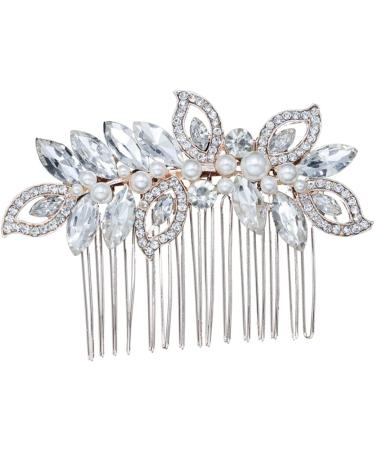 FRCOLOR Set of 2 Hair Comb with Rhinestone Pearls Wedding Hair Jewellery Wedding Hair Accessories Bridal Headpiece Wedding Hair Accessories for Women Tiara Women Hairpin Bridal Combs Rhinestones - Buy Online on GoSupps.com