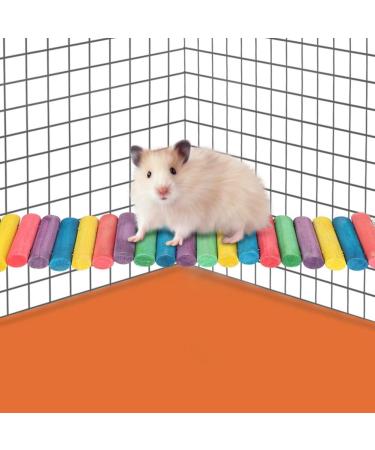 Colorful Wooden Hamster Rainbow Bridge Suspension Ladder Climbing Platform (6*50cm) - Ideal for Parrot, Mice, Gerbil, Chinchilla Cage Accessories - Buy Online on GoSupps.com
