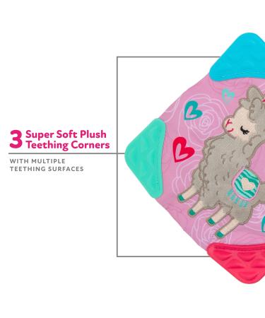 Nuby Plush Llama Teething Blankie | Cuddle & Chew Toy with Squeaker | Connector Clip | 0 M + | Multi - Buy Online on GoSupps.com
