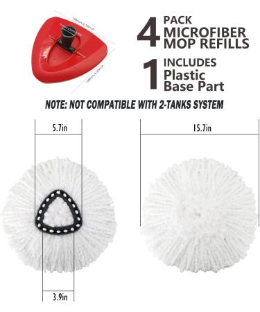 4 Pack Spin Mop Replacement Heads | Compatible with O Cedar EasyWring Mop | 100% Microfiber | Machine Washable | Easy to Replace | Deep Cleaning | 1 Tank System - Buy Online on GoSupps.com