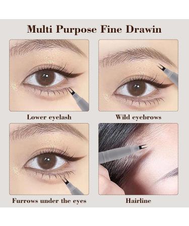 Waterproof Liquid Eyeliner Dual Tip Eyelash Pencil Quick Dry Eye Pencil Waterproof Smudge-proof Two-prong Bottom Eyelash Pen for Women - Buy Online on GoSupps.com