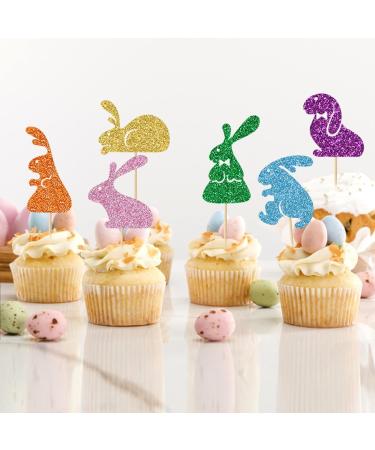 Easter Rabbit cake decorations Bunny cupcake toppers 12 pcs - Buy Online on GoSupps.com