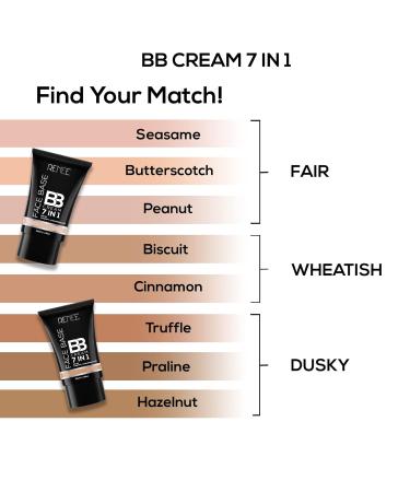 RE_NEE 7 in 1 Face Base BB Cream with SPF 30 PA+++ - Butterscotch 30ml | Hydrating Hyaluronic Acid & Vitamin C Formula for Nourished Smooth Skin | International Shipping Available - Buy Online on GoSupps.com