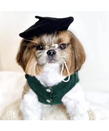 MuYaoPet French Artist Wool Beret Hat for Dog & Cat - Black, One Size - Buy Online on GoSupps.com