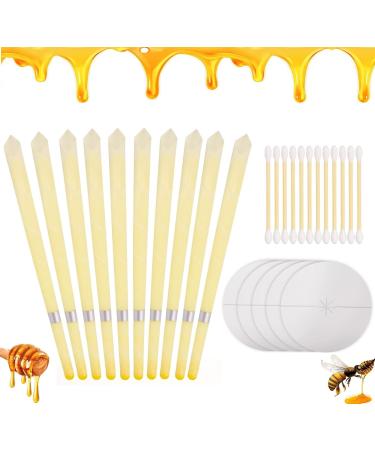 10 Pcs Ear Candles Ear Cones Wax Remover Natural Ear Candles Beeswax Candling Cones with 5 Protective Disks for Relaxation and Cleaning (Yellow) Ear Wax Cleaners