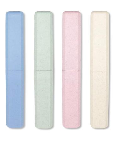 4 Packs Portable Travel Toothbrush Case Breathable Plastic Toothbrush Holder for Home Travel Business Camping School