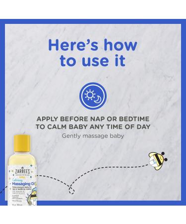 Zarbee's Baby Massage Oil - Calming Lavender & Chamomile for Sleep 4oz | Soothing International Shipping - Buy Online on GoSupps.com