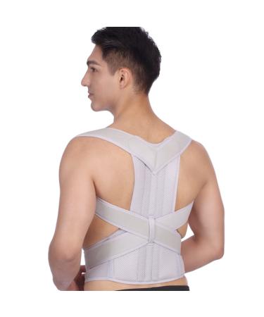 Plus Size Hunchback Posture Corrector Belt Back Brace XS-5XL Adjustable Full Back Support Male Spinal Support Female Shoulder Straightener Neck Clavicle Brace ( Color : Gray Size : 3X-Large ) 3X-Large Gray