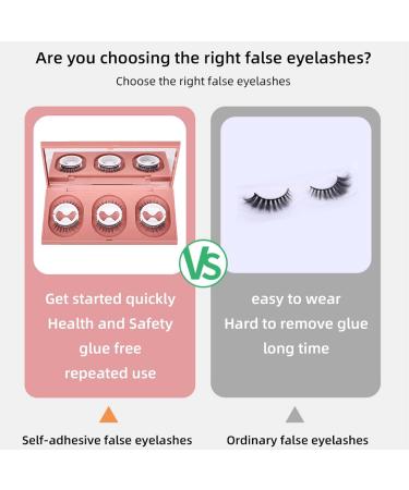 False eyelashes Reusable Self Adhesive Eyelashes No Glue Needed 3 Pairs Comfortable Eye Lashes for Daily Use at Work Beauty Contest Parties & Salons | Easy to Stick on Upper Lash Line (W09) W09-3 Pairs - Buy Online on GoSupps.com