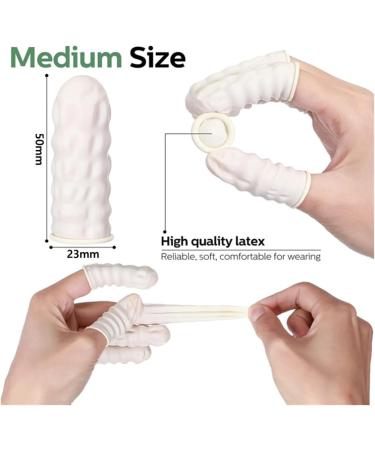 100pcs Disposable Finger Covers - Non-Slip Latex Gloves for Nail Protection | Natural Rubber Finger Cots - Yellow - Buy Online on GoSupps.com