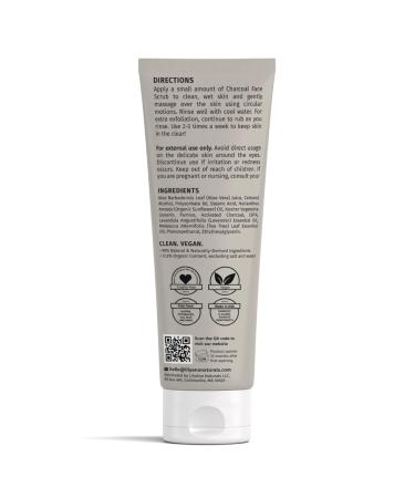 LilyAna Naturals Charcoal Face Scrub - Lavender Tea Tree Exfoliator 3oz - Buy Online on GoSupps.com