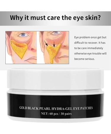 Eye Collagen Mask - 60pcs Gold Black Pearl Anti-Aging Eye Pads for Dry Eyes & Fine Lines - Buy Online on GoSupps.com