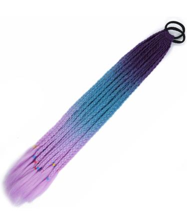 Human Hair Ponytail Hair Piece 24" Colored Braids Ponytail Extensions with Elastic Hair Tie 12 Strands Rainbow Braided Synthetic Ponytail Hairpieces for Women Girls Ponytail Hairpiece for Women(Col 24inches C26 - Buy Online on GoSupps.com