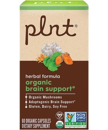 plnt Organic Brain Health Support - Herbal Formula with Organic Mushrooms (60 Capsules) - Buy Online on GoSupps.com