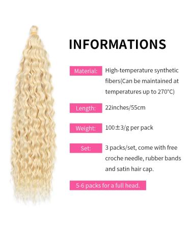 Deep Twist Crochet Hair - 22 Inch Ombre Kinky Curl Braided Extensions | 3 Pack Synthetic Waterwell Twist Hairstyles - Buy Online on GoSupps.com