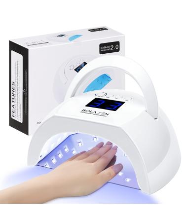 BOLASEN Professional UV Nail Lamp for Fast Curing Gel Polish  80W UV Light for Nails  Salon Quality Led Nail Dryer with Metal Base  42 Beads  4 Timers  Auto Sensor - Gift for Women  i2 Plus Nail lamp with removable metal...
