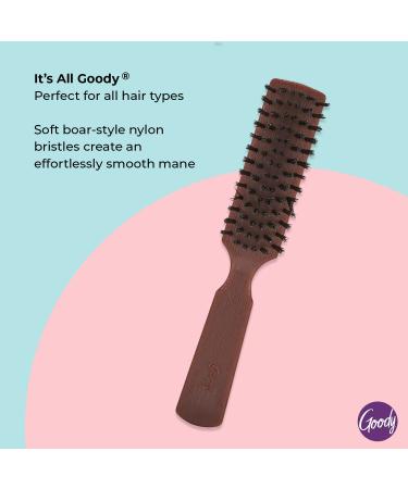 Goody Styler Brush - Finishing and Smoothing - Nylon Bristles - Suitable for All Hair Types - Woodgrain Design - 04391 - Buy Online on GoSupps.com