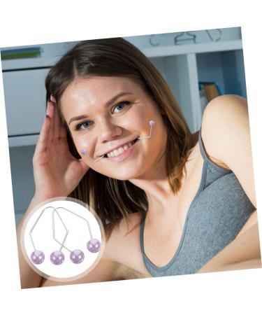 HONMEET 2 Pairs Dimple Trainer Face Trainer Dimple Maker Cheeks Balls Smile Trainer Facial Beauty Tool Facial Exerciser Dimple Clip Face Exerciser Cheeks Clip Purple Alloy 4.30X2.50X0.80CM Purple - Buy Online on GoSupps.com