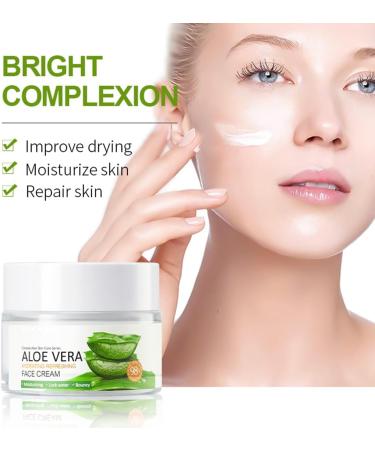98% Aloe Vera Face Cream Moisturiser Face Women Aloe Vera Hydrating Face Moisturiser For All Skin Types Face Cream for Women for Moisturising Anti-Wrinkle and Nourishing Face - Buy Online on GoSupps.com