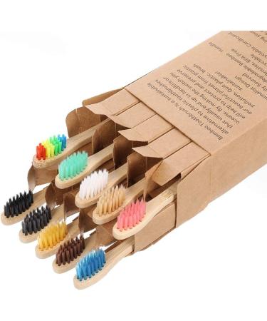 20 Pcs Ergonomic Kids Bamboo Toothbrushes - Biodegradable Handles for Children - Buy Online on GoSupps.com