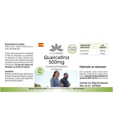 Quercetin 500mg Vegan Capsules | HERBADIREKT by Warnke Vitalstoffe - Buy Online on GoSupps.com