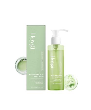 KUQAA Hyaluronic Acid Gentle Cleansing Gel 3.38 fl oz - Deep Cleansing Pores Oil Control and Moisturizing Unisex Sensitive Skin Refreshing and Not Tight Facial Cleanser