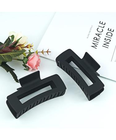 Matte Square Claw Hair Clips Set - 4 PCS | All-Black, Cute Hair Accessories for Women - Buy Online on GoSupps.com