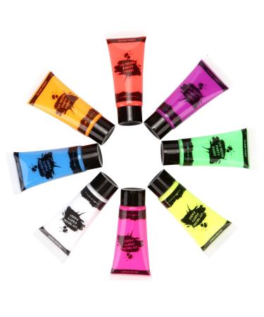 Light Black Face - Luminous UV Reactive Cream Multicolor Night Makeup | Radiant Carnival Stage Show Decoration Concert-Safe Cosmetic Palette Supply of
