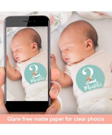 Floral Baby Monthly Milestone Stickers for Newborn Girl | Set of 24 Baby Girl Month Stickers - Buy Online on GoSupps.com