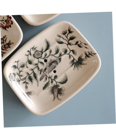 Amosfun 3pcs Ceramic Hand-painted Soap Dish Soap Holder Tank Storage Organizer Soap Container Soap Stand Soap Dishes for Bathroom Creative Soap Dish Bathroom Soap Dish White Ceramics Tray - Buy Online on GoSupps.com