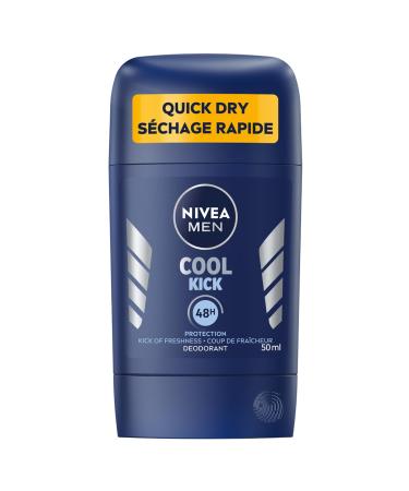 NIVEA Men Cool Kick Deodorant Stick | Men s Deodorant | 48H Deodorant for Odor and Sweat Protection | Suitable for all skin types | Dermatologically Tested 50 mL Stick Cool-Kick
