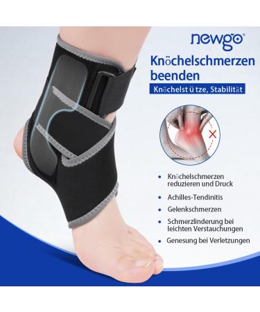Newgo Adjustable Ankle Bandage - Stabilizing Ankle Support for Men & Women | Black Foot Tape for All-Day Comfort - Buy Online on GoSupps.com