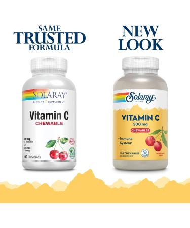 Solaray Vitamin C Chewable 500mg - Natural Cherry Flavor, 100 Count - Buy Online on GoSupps.com