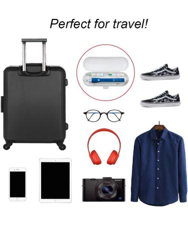 Nincha Electric Toothbrush Travel Case - Plastic Replacement for Oral-B Fits 1 Handpiece & 2 Brushes - White - Buy Online on GoSupps.com