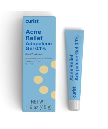Curist Adapalene 0.1% Acne Free Gel (90 Day Supply - 45g 1.6oz XL Tube) - Topical Retinoid Acne Medicine - Stop Acne Whiteheads Blackheads & Clogged Pores - Adapalene Retinoid Acne Treatment For Face