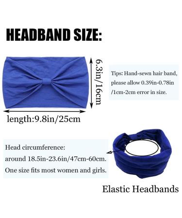 Woeoe African Headbands - Pack of 4 Knotted Hairbands in Blue, Dark Red, Dark Blue, and Black - Wide Elastic Head Scarf for Women and Girls - Buy Online on GoSupps.com