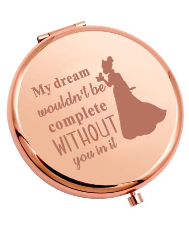 SEIRAA Frog Princess Pocket Mirror My Dream Wouldn't Be Complete Without You in It Tiana Princess Pocket Makeup Mirror (Frog Princess Mirror)