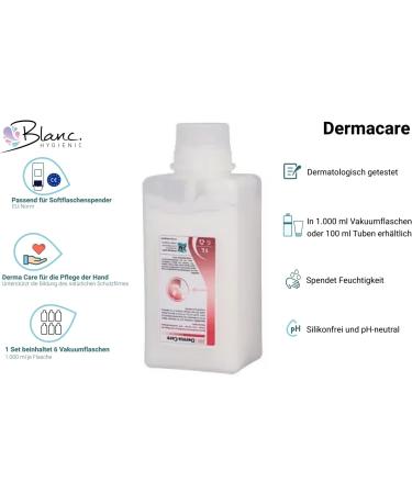 Blanc Hygienic Hand Cream Derma Care - 6x1L Moisturizer pH-Neutral Silicone-Free Dermatologically Tested | Ideal for Soft Bottle Dispensers - Buy Online on GoSupps.com