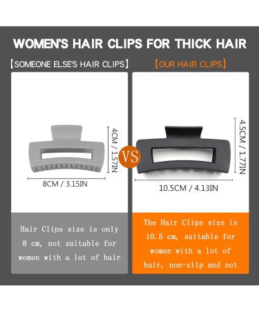 Kavya 8-Piece Large Hair Clips for Thick Hair - Slip-Resistant Hair Styling Accessories for Women & Girls (10.5cm) - Available in Green Blue Brown Pink White Black - Buy Online on GoSupps.com