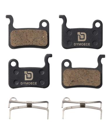 Dymoece 2 Pairs Bicycle Disc Brake Pads Compatible with Shimano Deore XT XTR LX SLX Hone Alfine Saint Disc Brake(Resin,Semi-Metallic,Sintered Metal) Resin Organic Pads