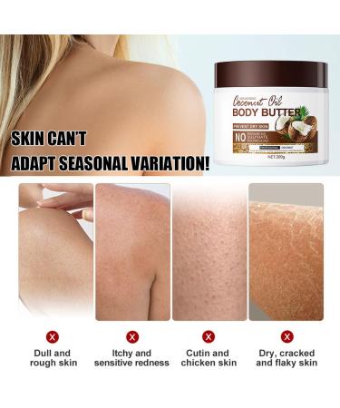 Wenrny Coconut Body Cream 300g - Deep Moisturizing Cream with Coconut Extract Glycerin & Vitamin E for Dry Skin Winter Moisturizer for Women Non-Greasy Leaves Skin Soft & Smooth Large Capacity - Buy Online on GoSupps.com