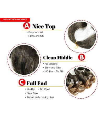 Just Another One French Spiral Curls Curly Braiding Hair Loose Wave Crochet Hair Braids Pre Stretched Braiding Extension Artificial Hair 22 inch Ombre Dark Brown and Light Brown - Buy Online on GoSupps.com