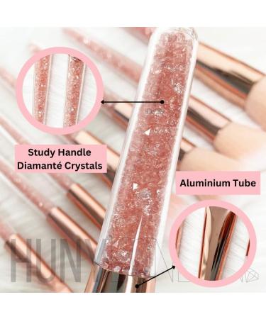 Makeup Brushes 8pc Pink Crystal Premium Synthetic Foundation Powder Contour Concealer Eye Shadow Cosmetic Beauty Tools Makeup Brushes Set HUNYLONDON - Buy Online on GoSupps.com
