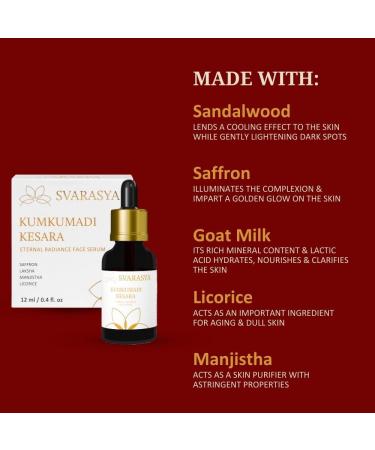 Svarasya Kumkumadi Kesara Tailam (Ayurvedic Face Serum) 12 ml - Buy Online on GoSupps.com