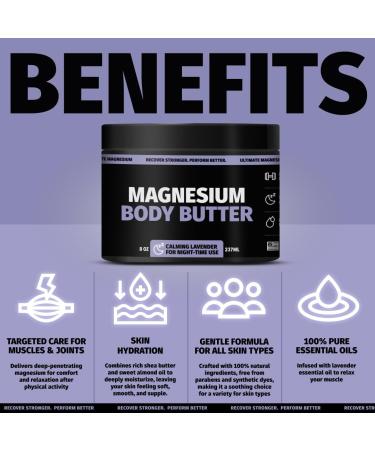 Coach Soak Nighttime Magnesium Body Butter Thick Cream with High Magnesium Concentration Soothes Muscles Overnight Shea Butter Almond Oil & Lavender Large Size (8oz) 8.01 Ounce (Pack of 1) - Buy Online on GoSupps.com