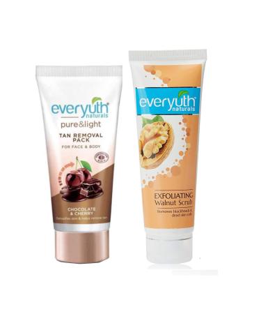 Everyuth Exfoliating Walnut Scrub 50gm and Chocolate & Cherry Face Pack 50g Combo Pack
