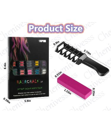 10 Color Hair Chalk Comb Set - Temporary Hair Color for Girls | Washable Cosplay Christmas Halloween & Birthday Parties - Buy Online on GoSupps.com