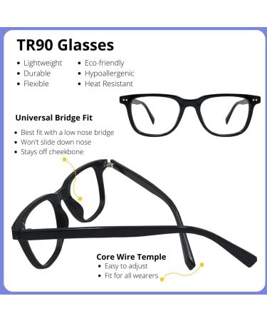 ProEyes Remy Progressive Blue Light Blocking Readers - 0 Strength Anti-Reflective Glasses (Black 1.00x) for Eye Comfort & Protection | International Shipping Available - Buy Online on GoSupps.com